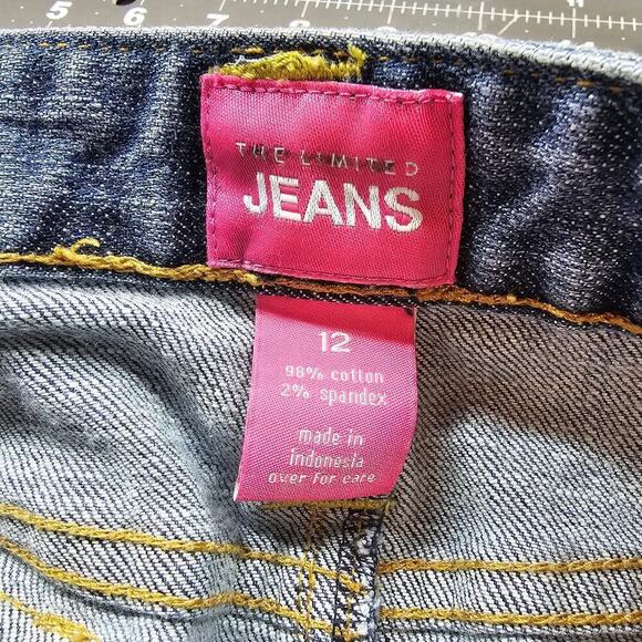 Vintage The Limited Y2K Denim Skirt Womens Size 12 Blue Stretch Micro Retro - Picture 8 of 8